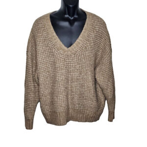 Women's American Eagle Brown V-Neck Sweater L